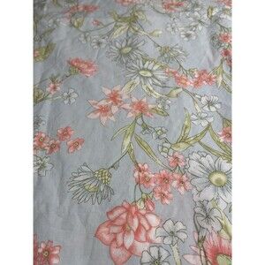 Vermont Country Store Blue Green Floral Queen Size Sheet Set 4pc